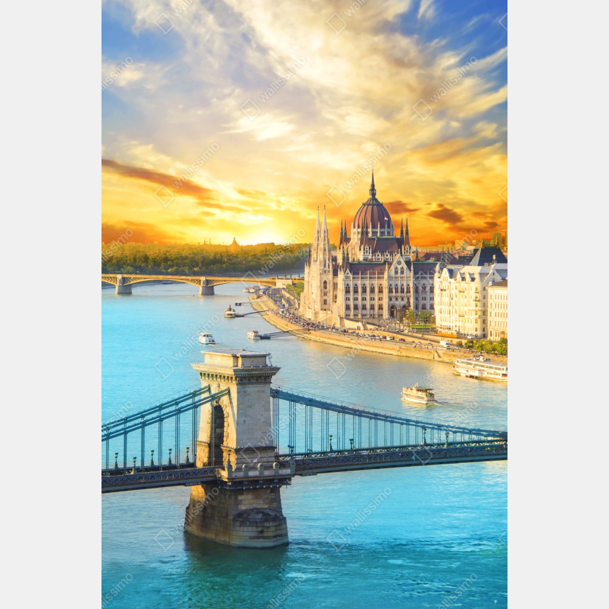 Schrankaufkleber sonnenuntergang über Budapest und der Kettenbrücke – Wallnifity® Schrankaufkleber sonnenuntergang über Budapest und der Kettenbrücke – Wallnifity®