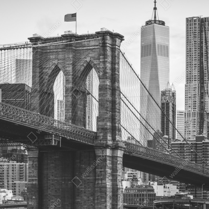 Schrankaufkleber Brooklyn bridge schwarzweiß stadtbild – Wallnifity® Schrankaufkleber Brooklyn bridge schwarzweiß stadtbild – Wallnifity®