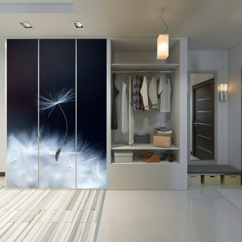 Schrankaufkleber zarte makroaufnahme eines löwenzahnsamens – Wallnifity® Schrankaufkleber zarte makroaufnahme eines löwenzahnsamens – Wallnifity®