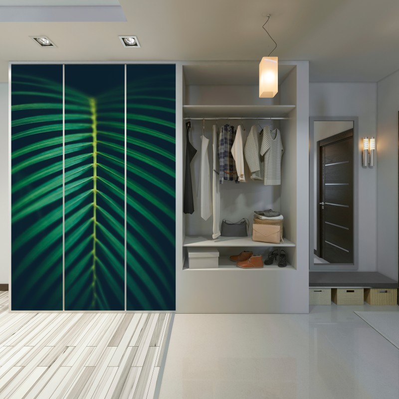 Schrankaufkleber vertikales palmenblatt nahaufnahme – Wallnifity® Schrankaufkleber vertikales palmenblatt nahaufnahme – Wallnifity®