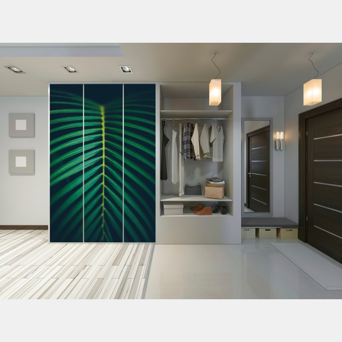 Schrankaufkleber vertikales palmenblatt nahaufnahme – Wallnifity® Schrankaufkleber vertikales palmenblatt nahaufnahme – Wallnifity®