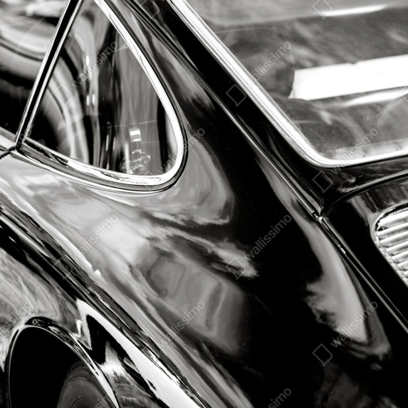 Schrankaufkleber oldtimer rückansicht detail in schwarzweiß – Wallnifity® Schrankaufkleber oldtimer rückansicht detail in schwarzweiß – Wallnifity®