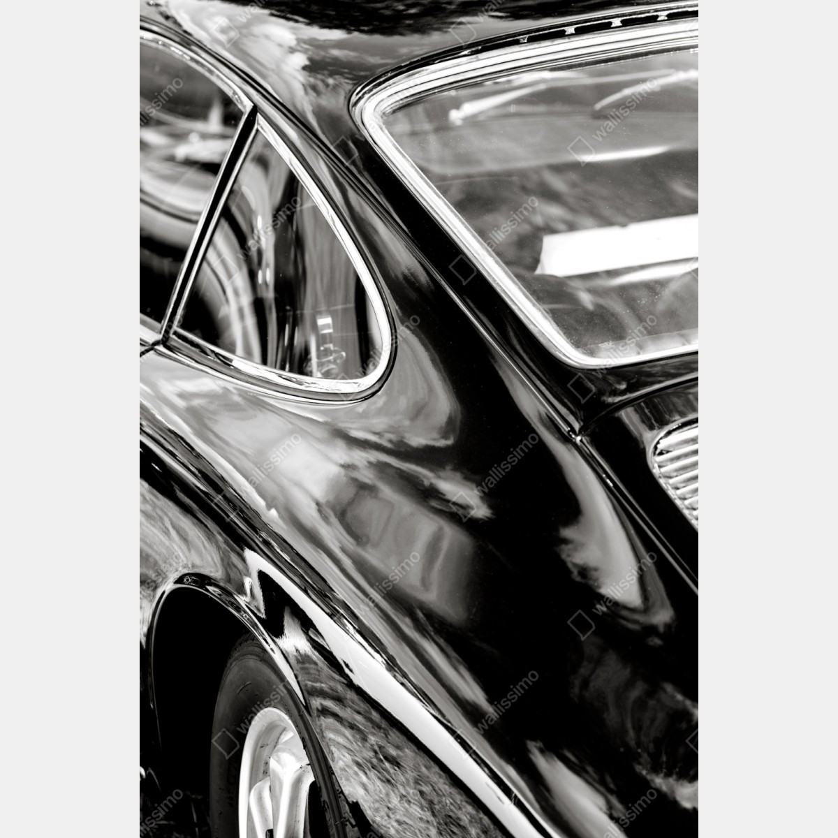 Schrankaufkleber oldtimer rückansicht detail in schwarzweiß – Wallnifity® Schrankaufkleber oldtimer rückansicht detail in schwarzweiß – Wallnifity®