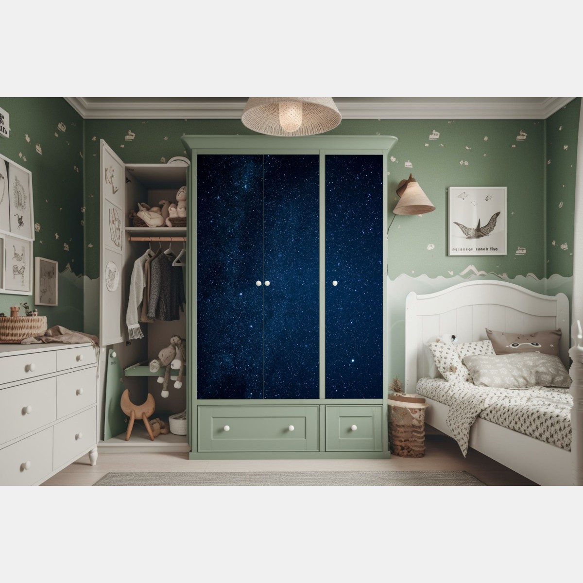 Schrankaufkleber tiefblauer sternenhimmel – Wallnifity® Schrankaufkleber tiefblauer sternenhimmel – Wallnifity®