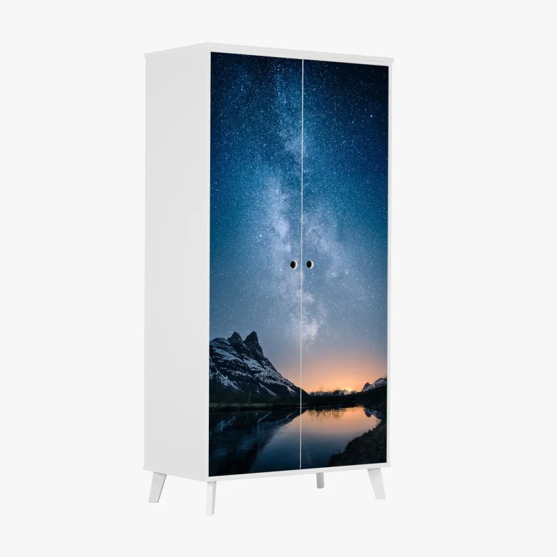 Schrankaufkleber zarter löwenzahn vor türkisfarbenem hintergrund – Wallnifity®