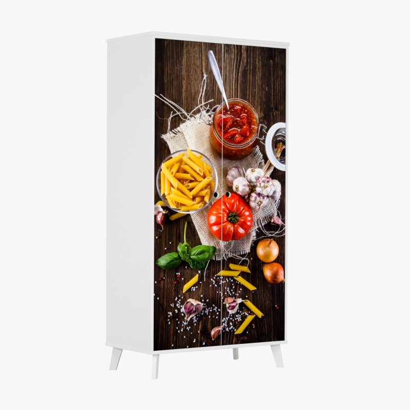 Schrankaufkleber vertikales palmenblatt nahaufnahme – Wallnifity®