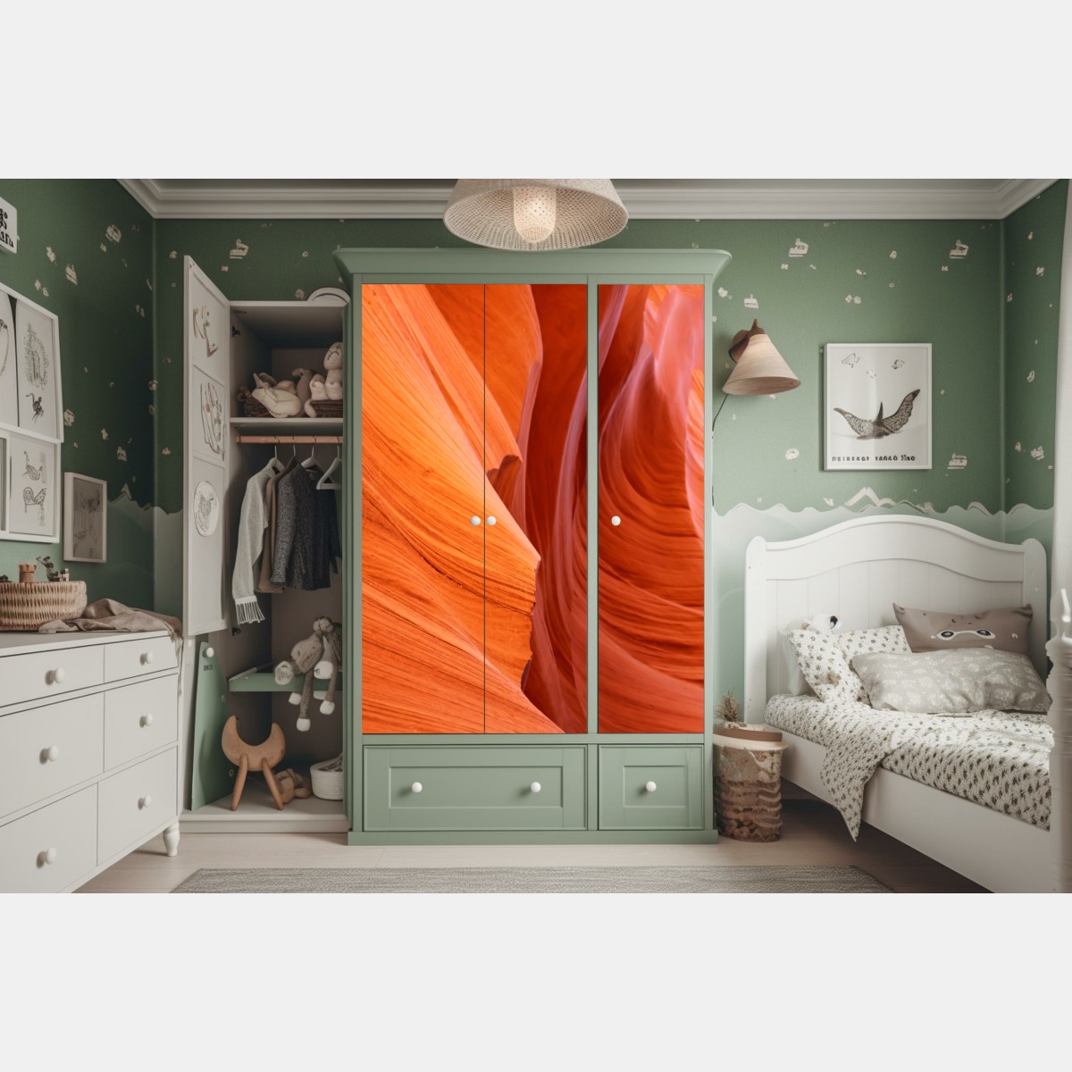 Schrankaufkleber warmer sandstein schlucht abstrakt – Wallnifity® Schrankaufkleber warmer sandstein schlucht abstrakt – Wallnifity®