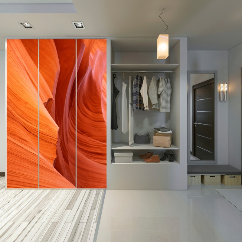 Schrankaufkleber warmer sandstein schlucht abstrakt – Wallnifity® Schrankaufkleber warmer sandstein schlucht abstrakt – Wallnifity®