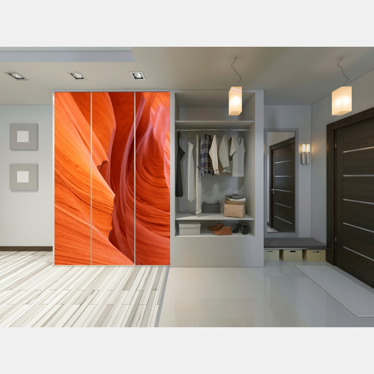 Schrankaufkleber warmer sandstein schlucht abstrakt – Wallnifity® Schrankaufkleber warmer sandstein schlucht abstrakt – Wallnifity®