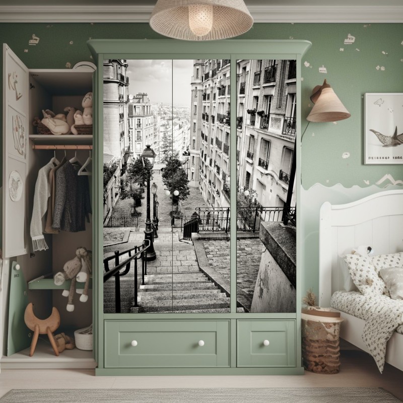 Schrankaufkleber tropischer sonnenuntergang mit palmen, Thailand – Wallnifity®