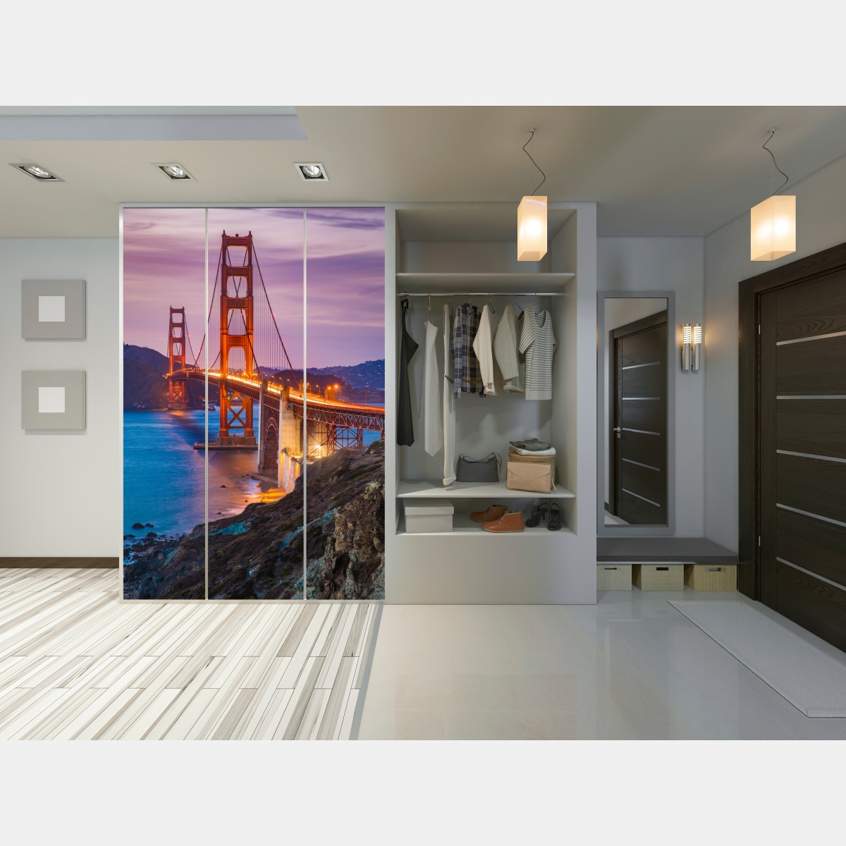 Schrankaufkleber golden gate bridge bei dämmerung, San Francisco – Wallnifity® Schrankaufkleber golden gate bridge bei dämmerung, San Francisco – Wallnifity®