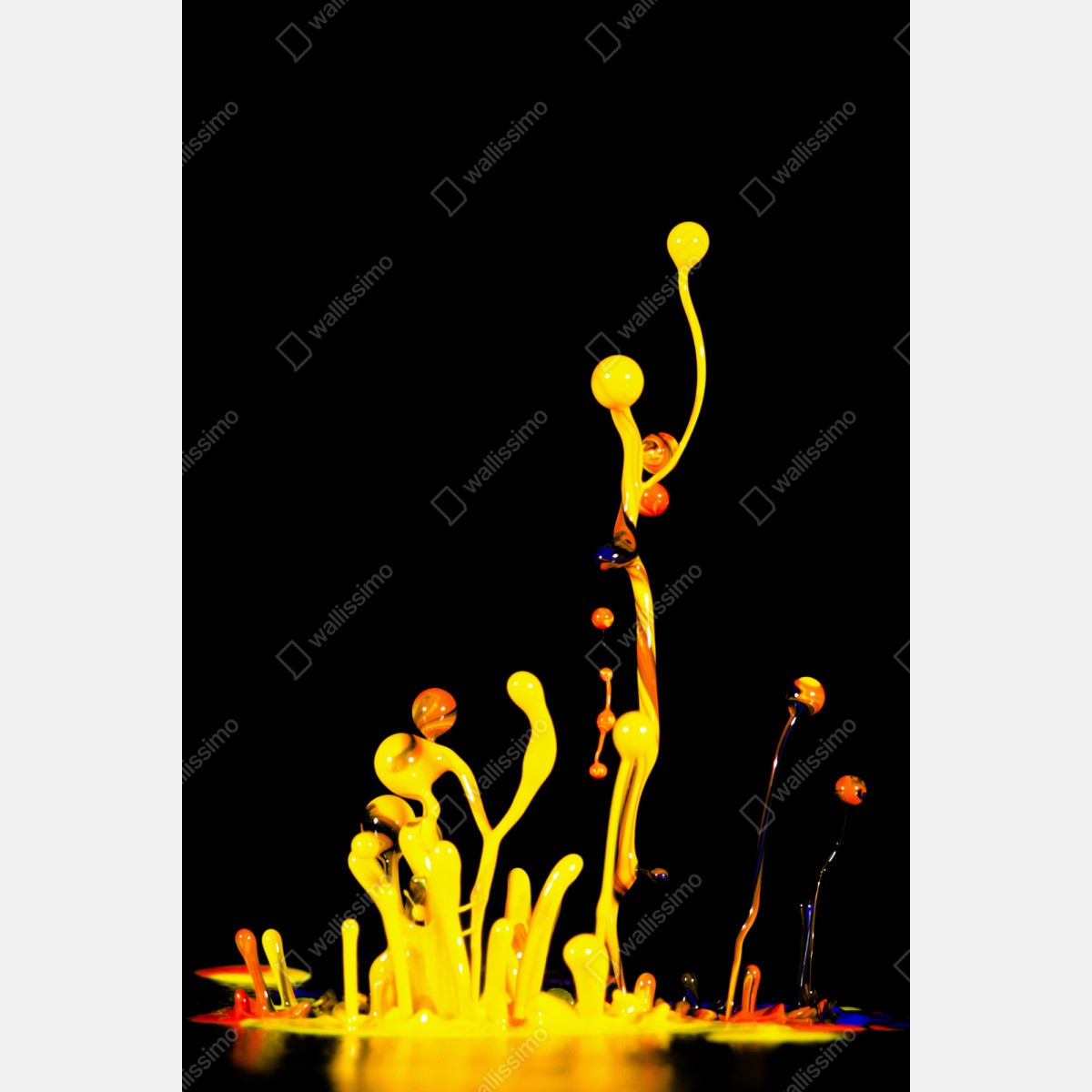 Schrankaufkleber leuchtender gelber farbspritzer auf schwarzem hintergrund – Wallnifity® Schrankaufkleber leuchtender gelber farbspritzer auf schwarzem hintergrund – Wallnifity®