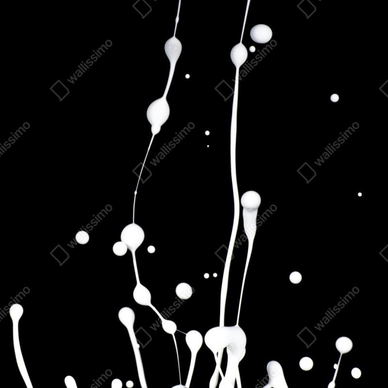 Schrankaufkleber weiße flüssigkeitsspritzer auf schwarzem hintergrund – Wallnifity®