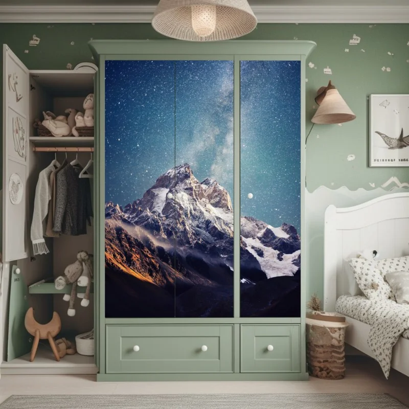 Schrankaufkleber sternennacht über Ushba – Wallnifity®