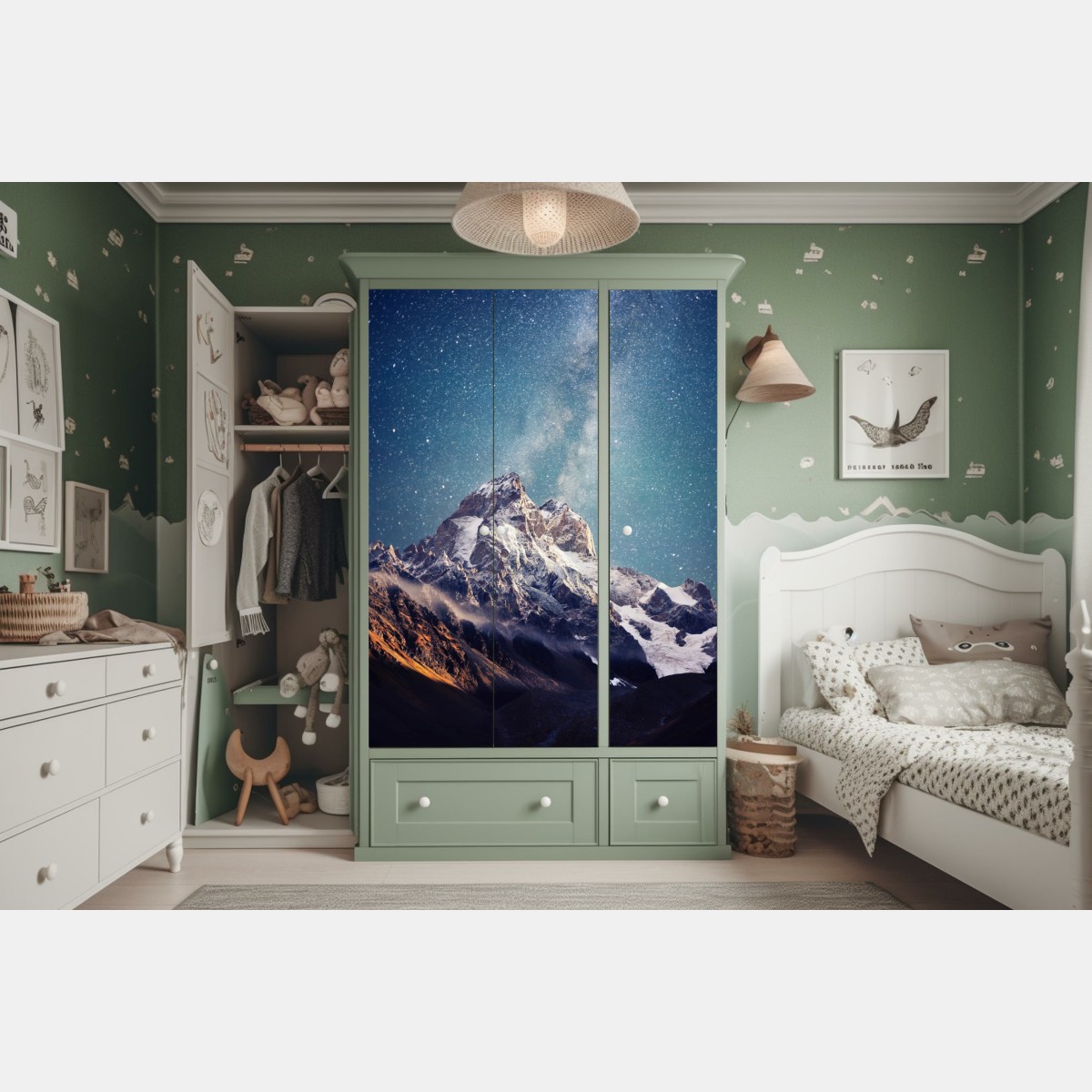 Schrankaufkleber sternennacht über Ushba – Wallnifity®