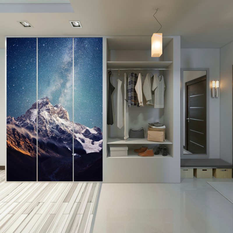 Schrankaufkleber sternennacht über Ushba – Wallnifity®