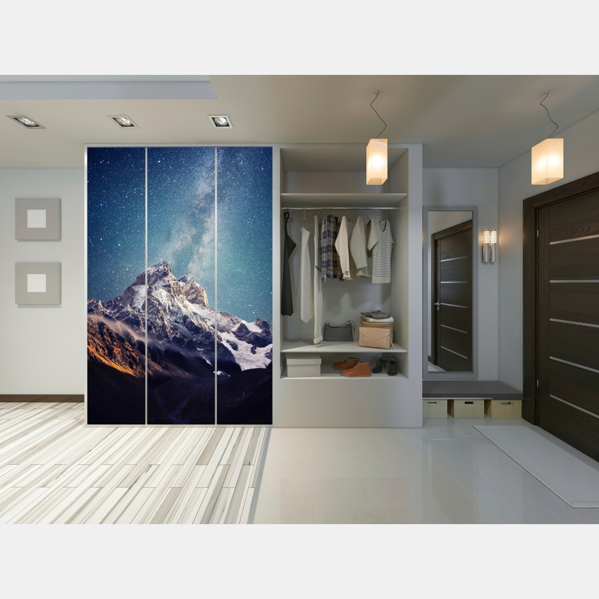 Schrankaufkleber sternennacht über Ushba – Wallnifity®