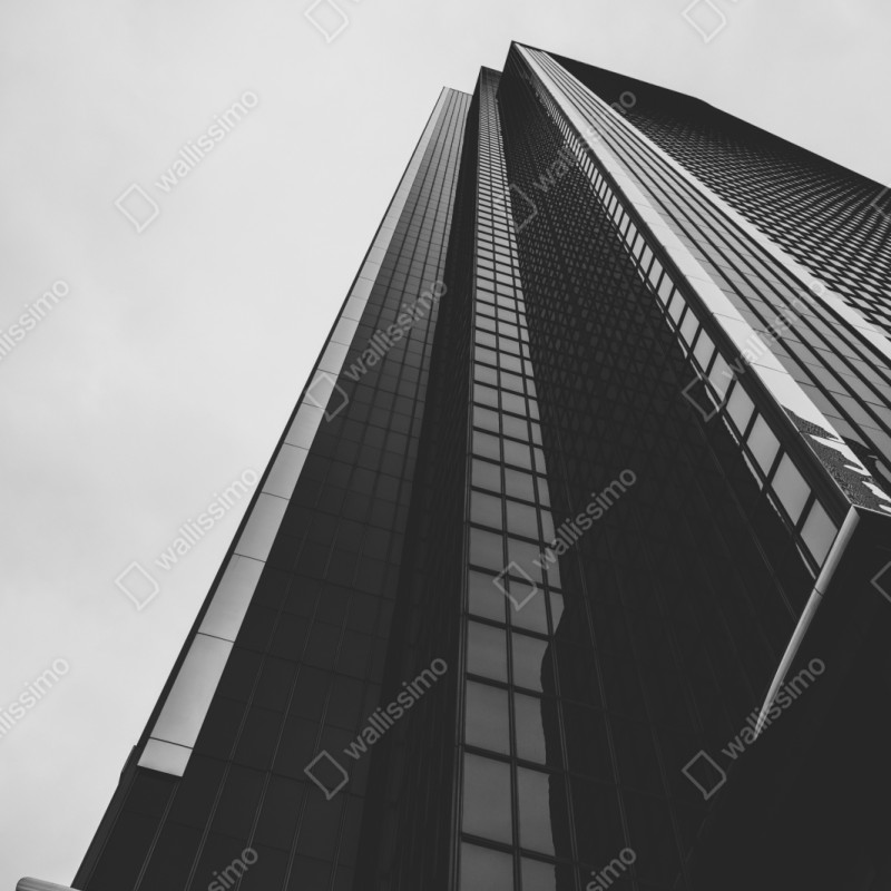 Schrankaufkleber monochromer wolkenkratzer in perspektive – Wallnifity®