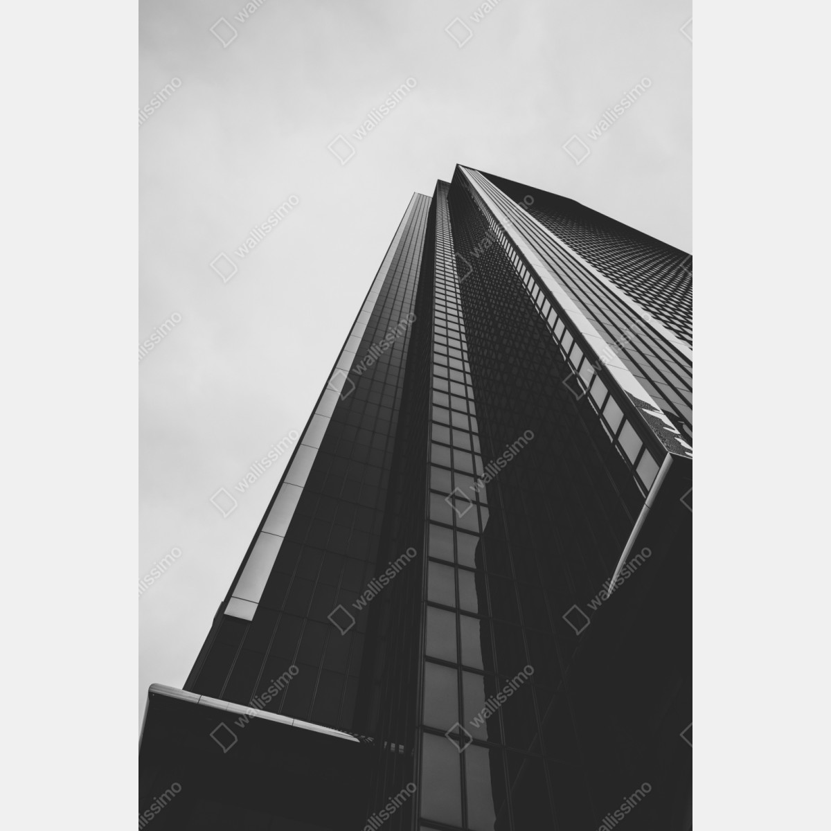 Schrankaufkleber monochromer wolkenkratzer in perspektive – Wallnifity®