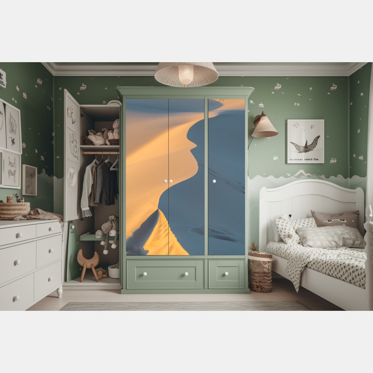 Schrankaufkleber goldene dünenkurven – Wallnifity® Schrankaufkleber goldene dünenkurven – Wallnifity®