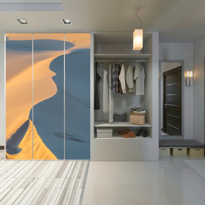 Schrankaufkleber goldene dünenkurven – Wallnifity® Schrankaufkleber goldene dünenkurven – Wallnifity®