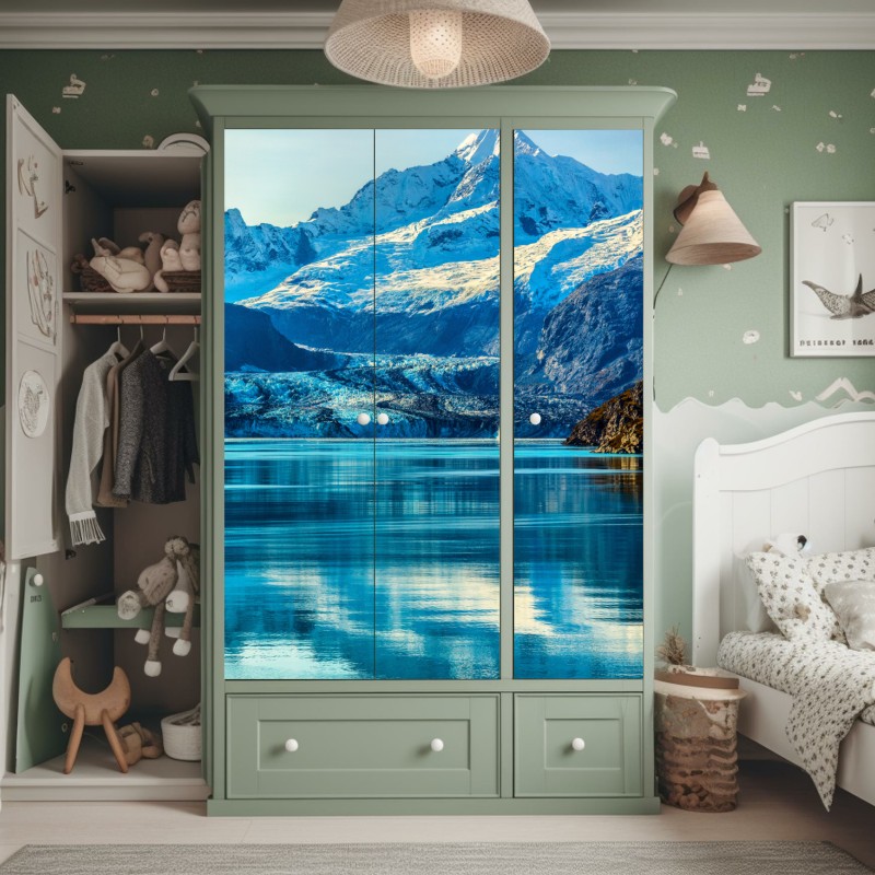 Schrankaufkleber schwarz-weißes marmormuster – Wallnifity®