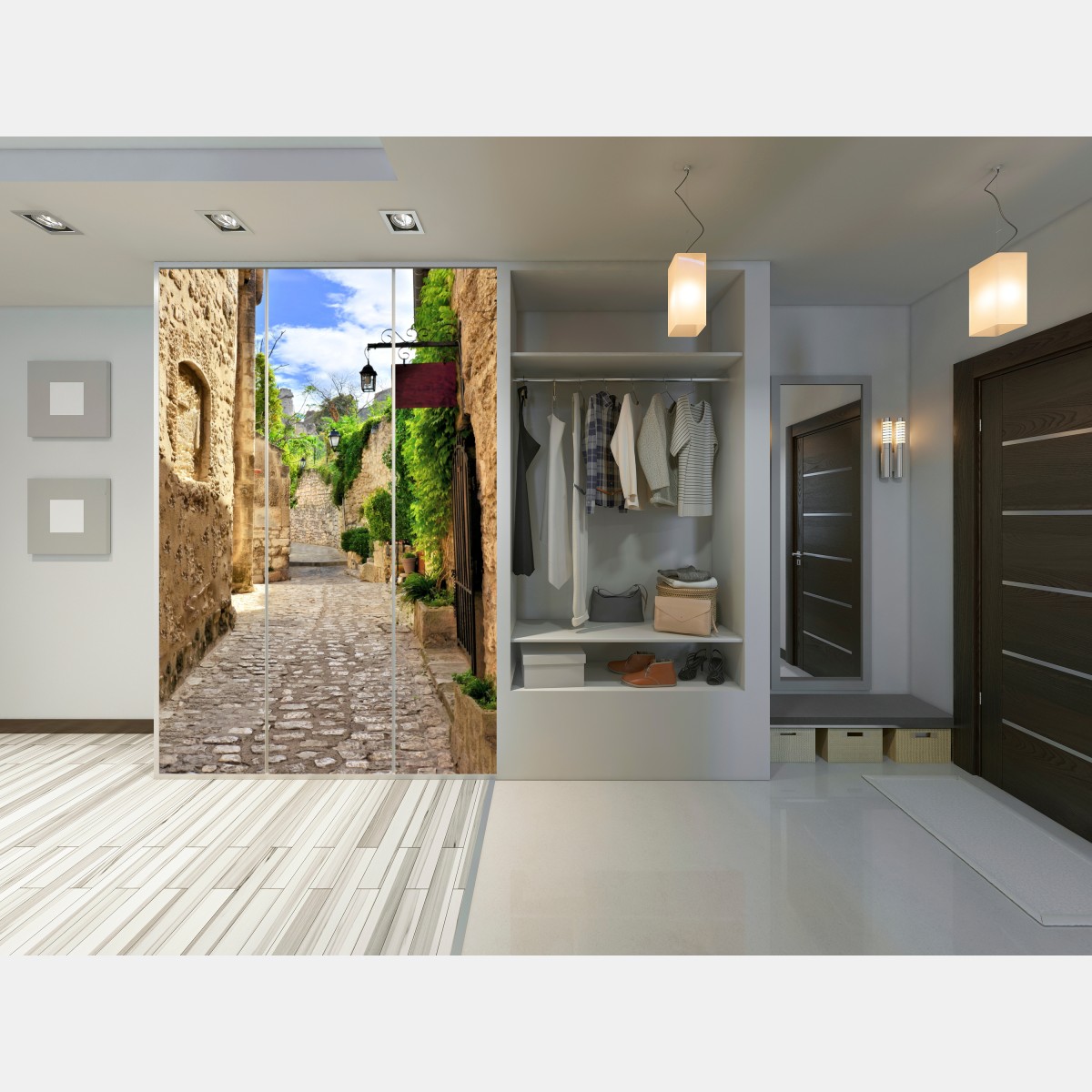 Schrankaufkleber reizende kopfsteinpflasterstraße in Les Baux de Provence – Wallnifity® Schrankaufkleber reizende kopfsteinpflasterstraße in Les Baux de Provence – Wallnifity®