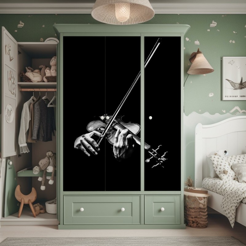 Schrankaufkleber aquarellmuster mit vögeln und rosen – Wallnifity®