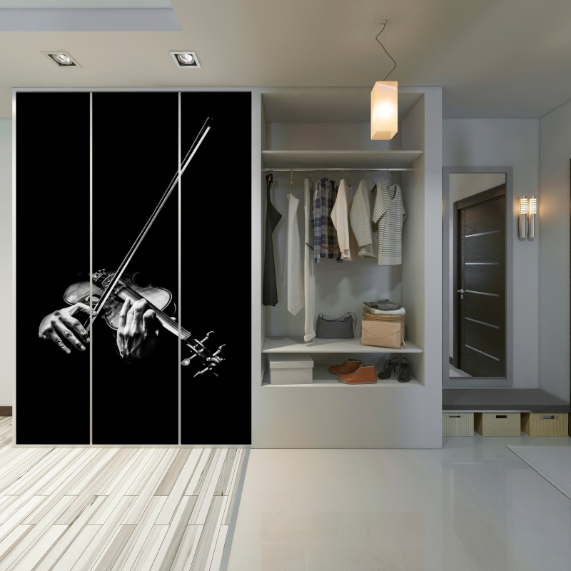 Schrankaufkleber monochrome hände eines geigers – Wallnifity® Schrankaufkleber monochrome hände eines geigers – Wallnifity®