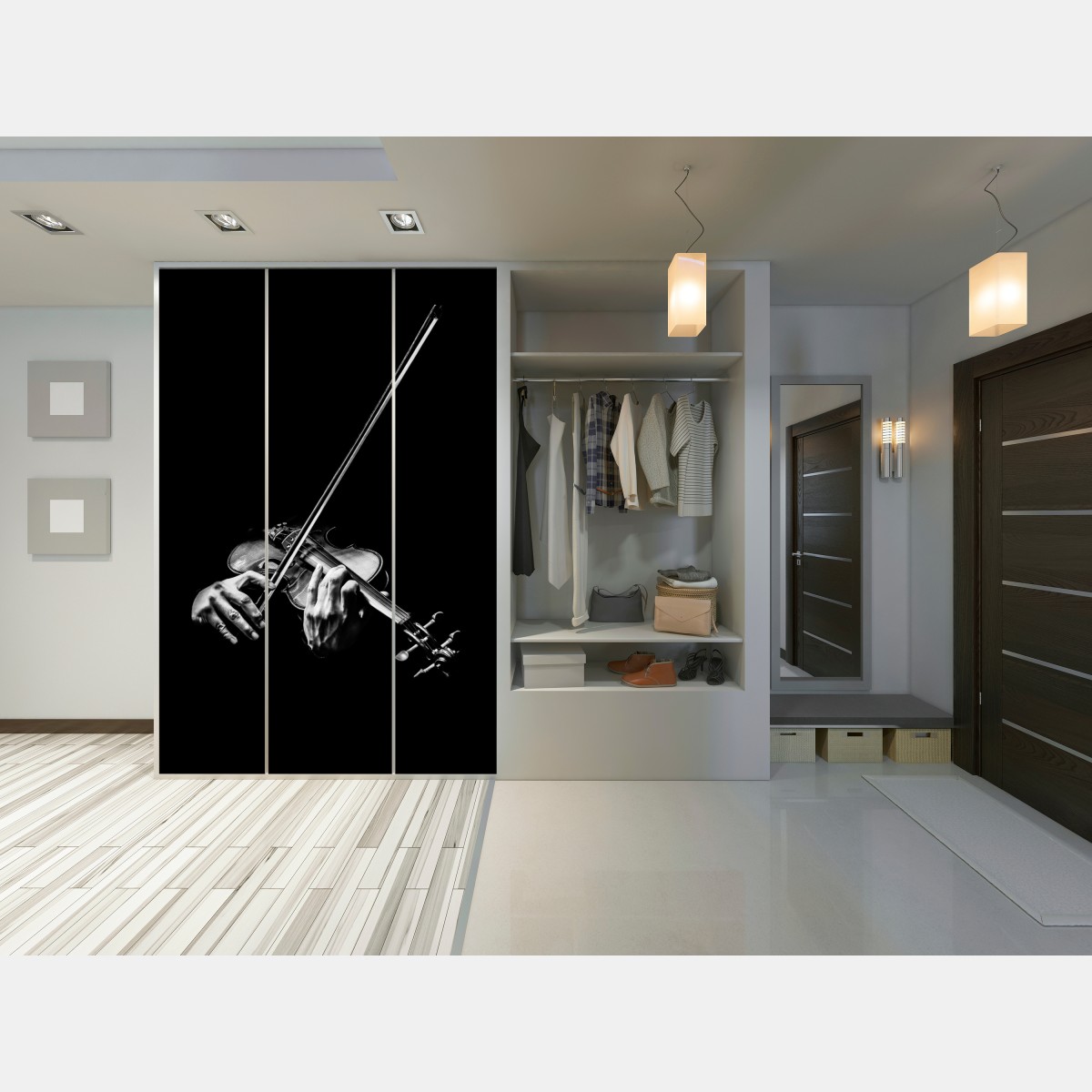 Schrankaufkleber monochrome hände eines geigers – Wallnifity® Schrankaufkleber monochrome hände eines geigers – Wallnifity®