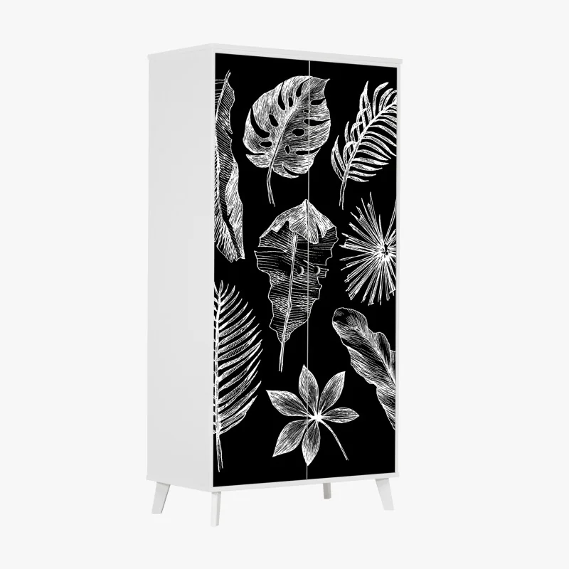 Schrankaufkleber goldene lotosblüten auf grünem hintergrund – Wallnifity®