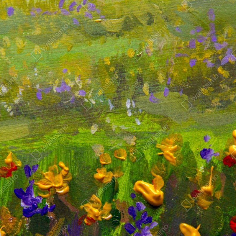 Schrankaufkleber lebendige wiese ölmalerei nahaufnahme – Wallnifity® Schrankaufkleber lebendige wiese ölmalerei nahaufnahme – Wallnifity®