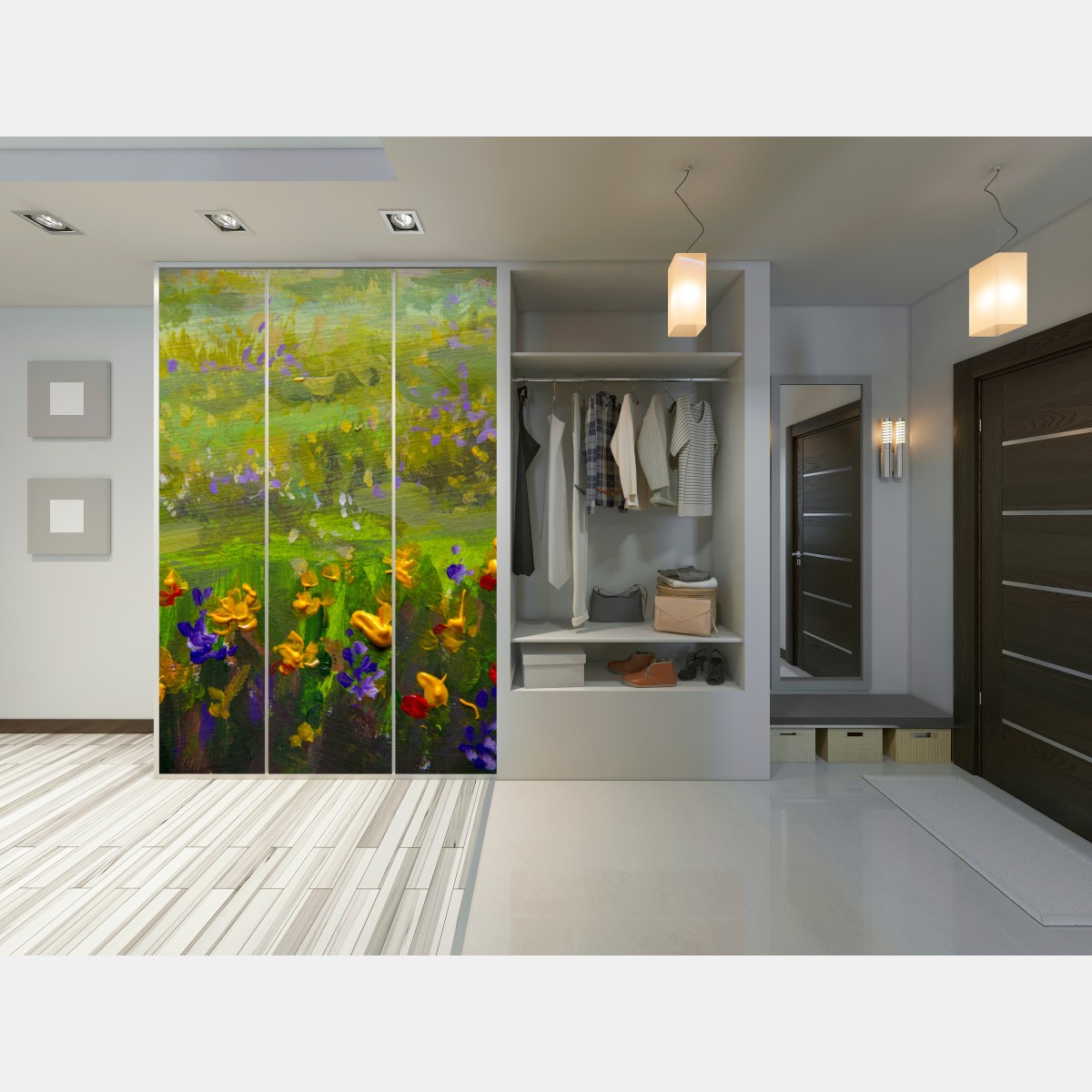 Schrankaufkleber lebendige wiese ölmalerei nahaufnahme – Wallnifity® Schrankaufkleber lebendige wiese ölmalerei nahaufnahme – Wallnifity®