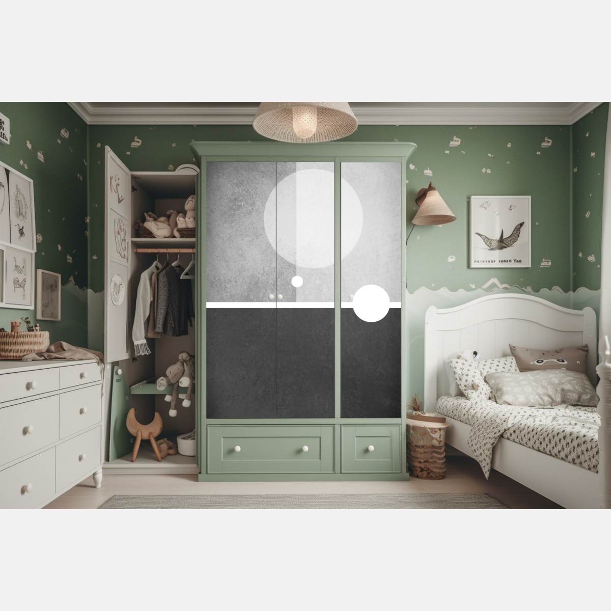 Schrankaufkleber minimalistische geometrische komposition – Wallnifity® Schrankaufkleber minimalistische geometrische komposition – Wallnifity®