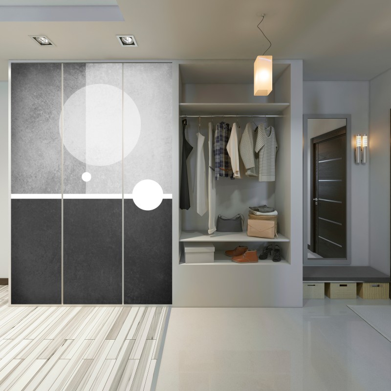 Schrankaufkleber minimalistische geometrische komposition – Wallnifity® Schrankaufkleber minimalistische geometrische komposition – Wallnifity®