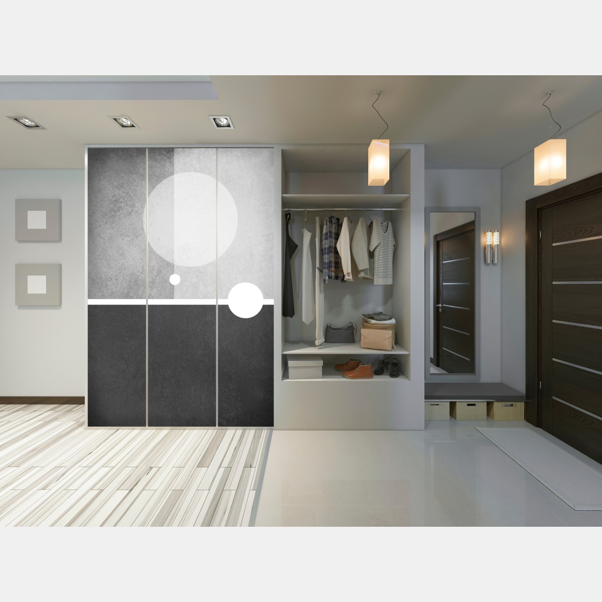 Schrankaufkleber minimalistische geometrische komposition – Wallnifity® Schrankaufkleber minimalistische geometrische komposition – Wallnifity®