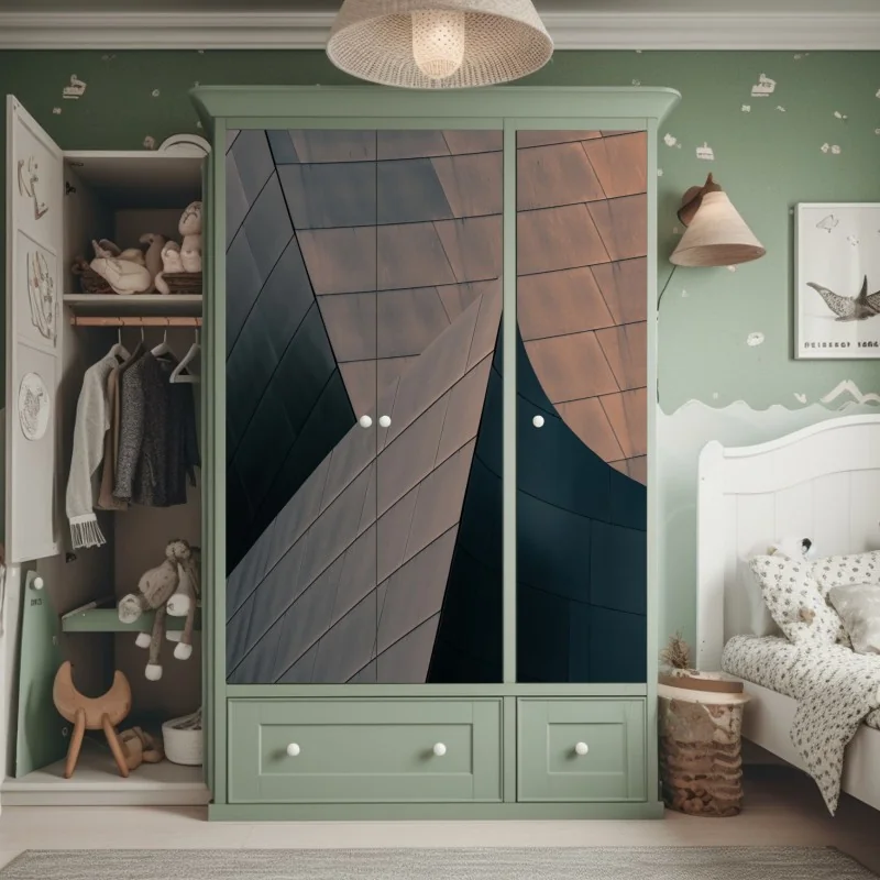 Schrankaufkleber geometrische architekturformen aus metall – Wallnifity® Schrankaufkleber geometrische architekturformen aus metall – Wallnifity®