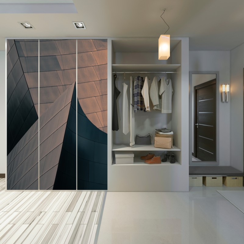 Schrankaufkleber geometrische architekturformen aus metall – Wallnifity® Schrankaufkleber geometrische architekturformen aus metall – Wallnifity®