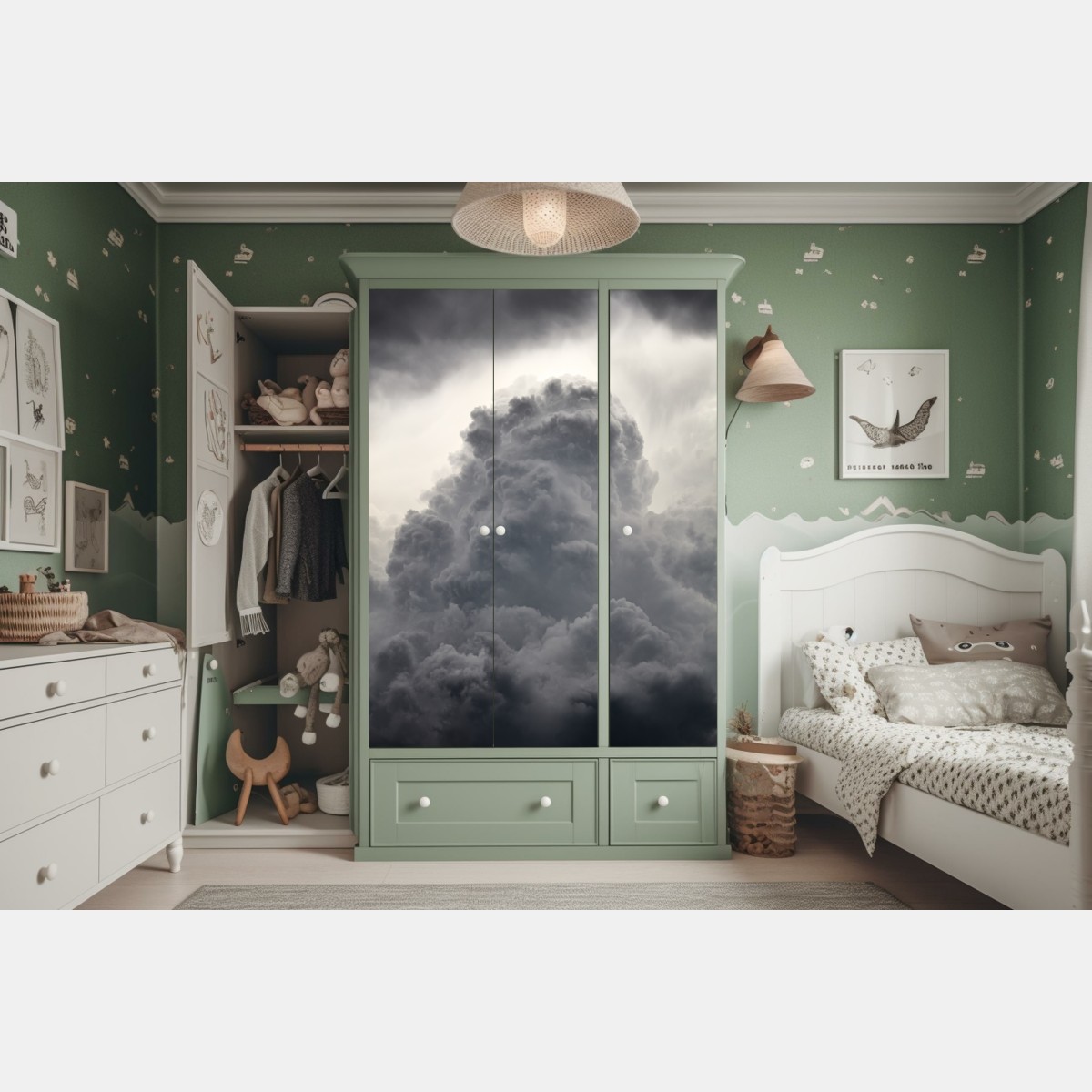 Schrankaufkleber dramatische graue wolkenlandschaft – Wallnifity® Schrankaufkleber dramatische graue wolkenlandschaft – Wallnifity®