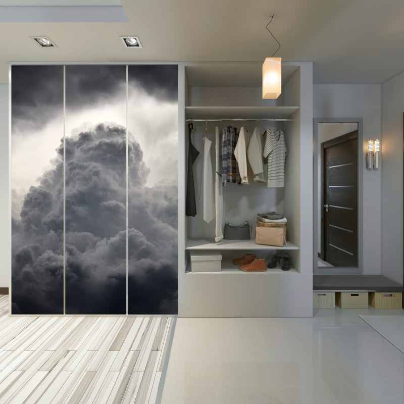 Schrankaufkleber dramatische graue wolkenlandschaft – Wallnifity® Schrankaufkleber dramatische graue wolkenlandschaft – Wallnifity®