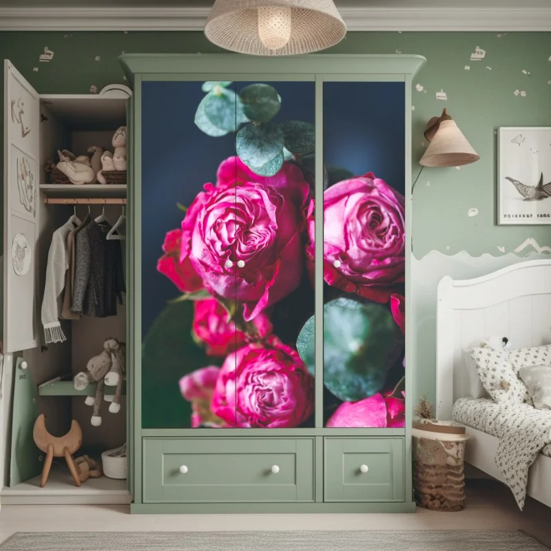 Schrankaufkleber rosenbouquet makroaufnahme – Wallnifity® Schrankaufkleber rosenbouquet makroaufnahme – Wallnifity®