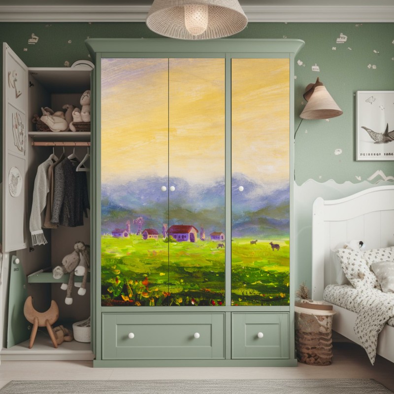 Schrankaufkleber geschwungene beton-spiraltreppe – Wallnifity®