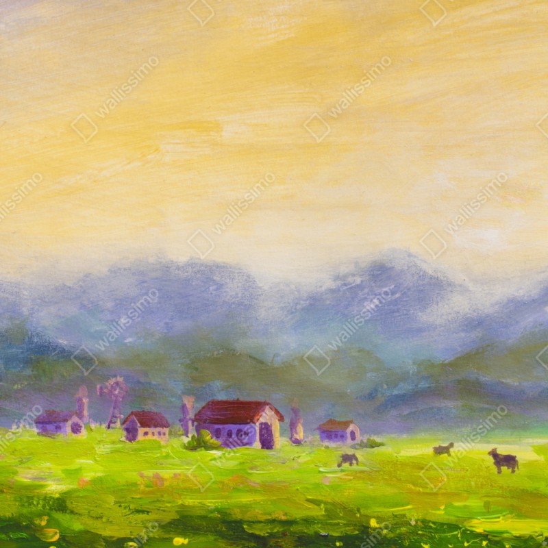 Schrankaufkleber sonnenaufgang über der sommerwiese – Wallnifity® Schrankaufkleber sonnenaufgang über der sommerwiese – Wallnifity®