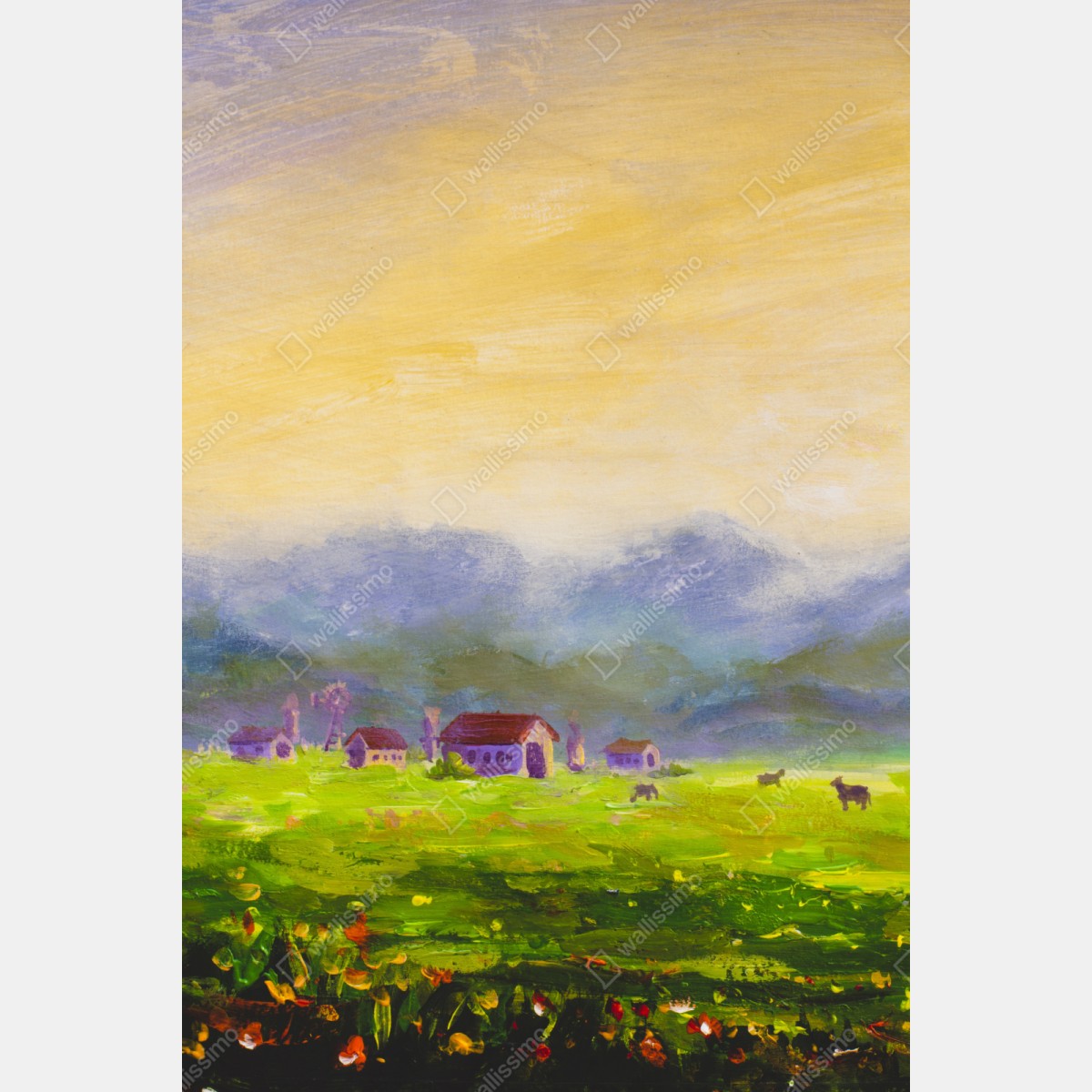 Schrankaufkleber sonnenaufgang über der sommerwiese – Wallnifity® Schrankaufkleber sonnenaufgang über der sommerwiese – Wallnifity®