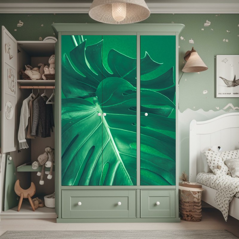 Schrankaufkleber sonnige gasse auf der insel mit leuchtender buganvillea – Wallnifity®