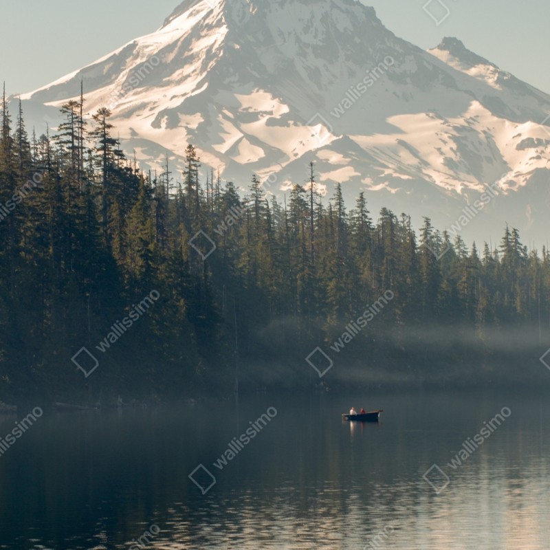 Schrankaufkleber schneebedeckter berg über ruhigem see – Wallnifity® Schrankaufkleber schneebedeckter berg über ruhigem see – Wallnifity®