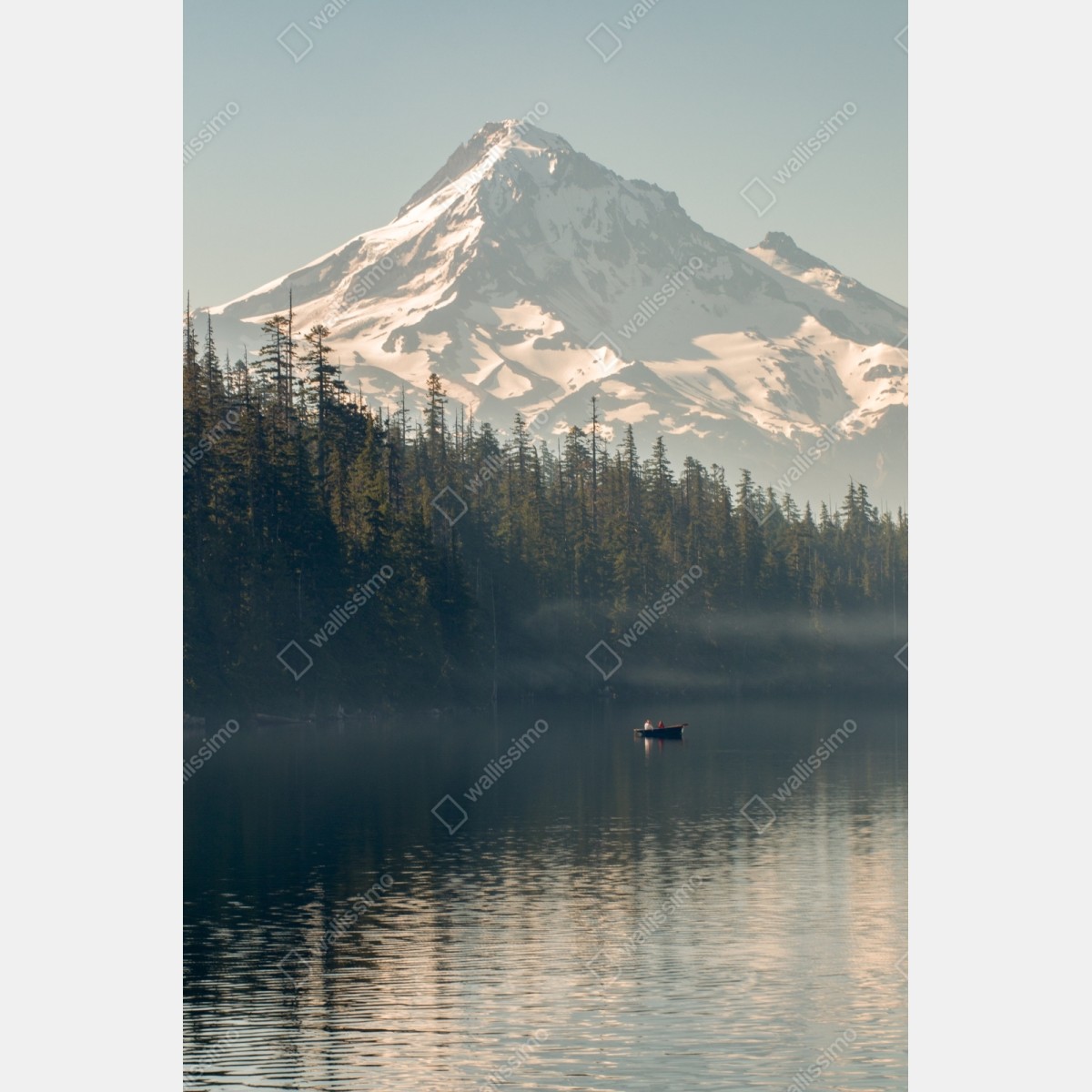 Schrankaufkleber schneebedeckter berg über ruhigem see – Wallnifity® Schrankaufkleber schneebedeckter berg über ruhigem see – Wallnifity®