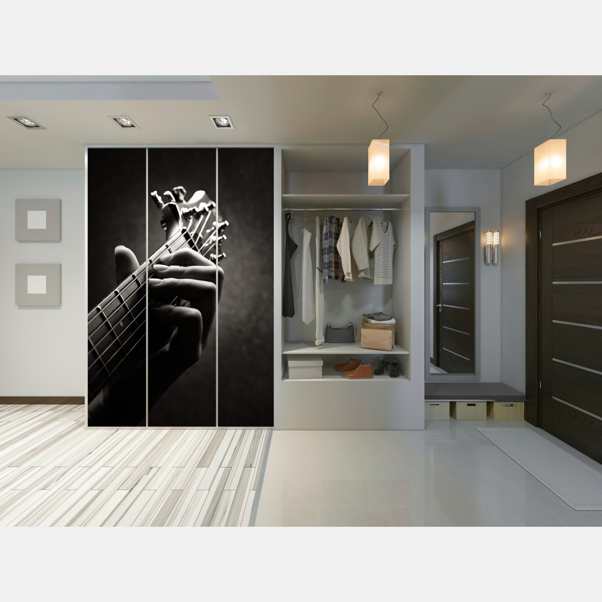 Schrankaufkleber nahaufnahme der hand auf dem griffbrett – Wallnifity® Schrankaufkleber nahaufnahme der hand auf dem griffbrett – Wallnifity®