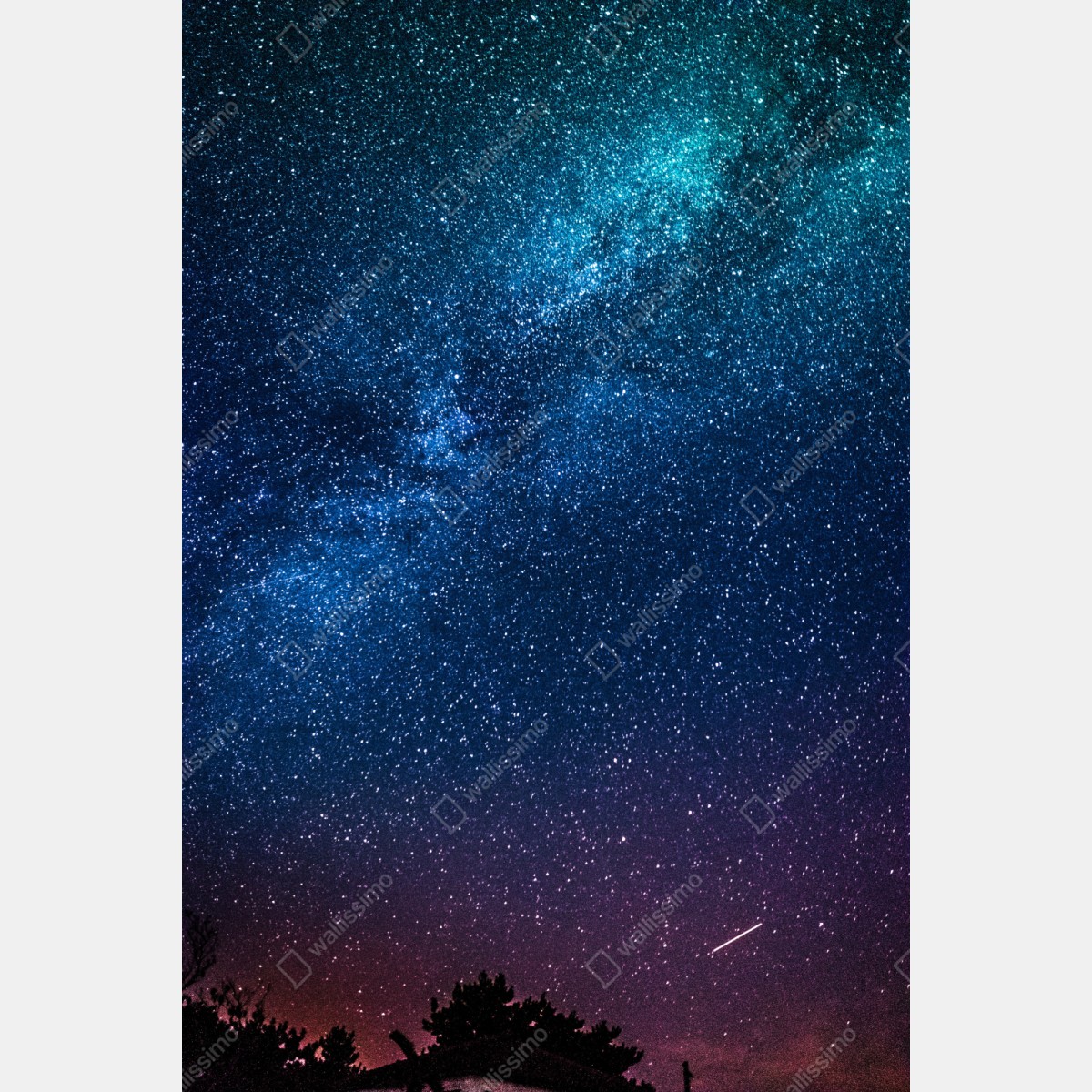 Schrankaufkleber tiefblauer nachthimmel mit milchstraße und sternschnuppe – Wallnifity® Schrankaufkleber tiefblauer nachthimmel mit milchstraße und sternschnuppe – Wallnifity®