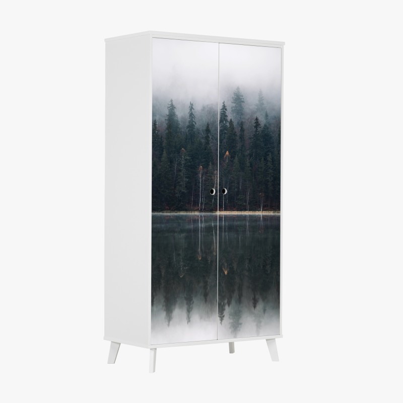 Schrankaufkleber moderne stadtsilhouette bei dämmerung – Wallnifity®